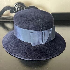 Vintage Frank Olive Navy Wool Hat.